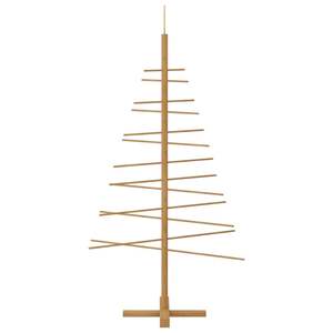 ขาตั้งไม้ไผ่สีน้ำตาลขนาด 59.06 นิ้ว พร้อมต้นคริสต์มาสไม้ - Product Image 6