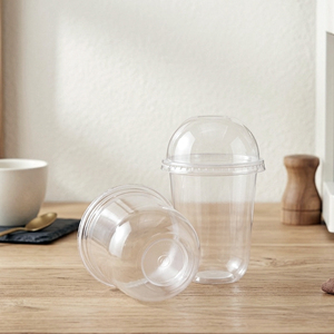 QUANG QUAN Disposable Transparent PP Single Wall <b>Cups</b> 500ml/700ml 95mm Diameter Lids Cold <b>Cup</b> Beverage for Coffee Tea Juice Milk - Product Image 1