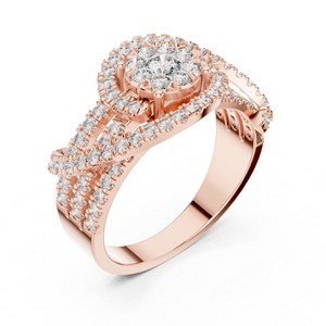 Anillo de Compromiso de Oro Amarillo de 14K con Diamante Cultivado en Laboratorio, Redondo, para Mujer |   Diamante Cultivado Nuevo - Product Image 6