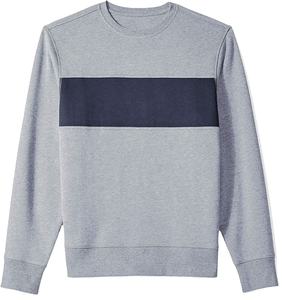 Pull-over d'hiver à col ras du cou pour hommes, doublé polaire en fibre de bambou noir, avec logo brodé OEM - Product Image 1