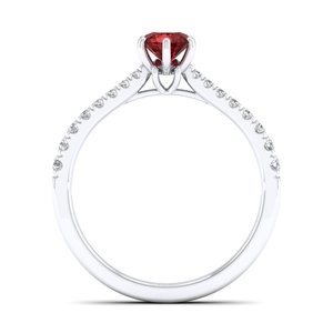 REYES High Quality <b>925</b> Sterling <b>Silver</b> GRA Certified Moissanite Wedding <b>Rings</b> Round Cut 0.5 Carat Garnet Gemstone Fine Jewelry - Product Image 4