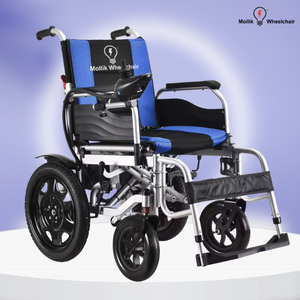 Fauteuil roulant électrique pliable Mollik noir avec batterie amovible montée côté gauche/droit, garantie 1 an - Product Image 2