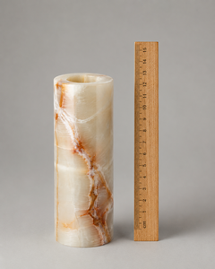 Porte-bougie cylindrique en onyx naturel, pierre translucide, décoration Wabi Sabi pour la maison, hôtel, spa, mariage, Ramadan, vente en gros, luxe Wabi Sabi - Product Image 3