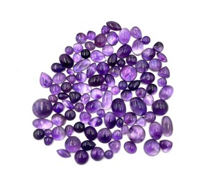 Lot de pierres précieuses en améthyste naturelle, formes variées, cabochons, 5-16 mm, 100 carats, pour la création de bijoux - Product Image 4
