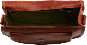 Sac bandoulière classique en cuir cognac, cuir pleine fleur souple, intérieur spacieux, emplacements pour téléphone et portefeuille, idéal pour les voyages, pour femmes - Product Image 4