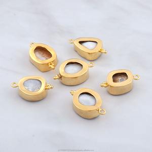 Pendentif en forme de goutte d'eau en cristal blanc Druzy fantaisie, plaqué or, collier fait main, bijou charme, cadeau pour elle - Product Image 3