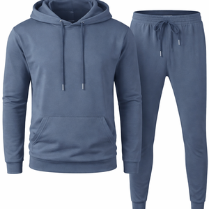 Tracksuit <b>Beaded</b> Breathable Hooded Men's Cotton 2-Piece <b>Set</b> Pants Hoodie Casual Eco-Friendly Custom Winter Hip Hop Sportswear - Product Image 4