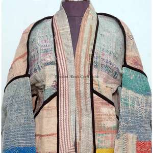 Nueva chaqueta india hecha a mano de algodón multicolor con patchwork Kantha, ecológica, estilo étnico bohemio para uso casual. - Product Image 3