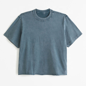 High Quality Acid Washed <b>Long</b> <b>T</b>-<b>Shirt</b> Custom Cotton Streetwear Oversized Vintage Washed Design Blank Pattern Men Casual Wear - Product Image 6