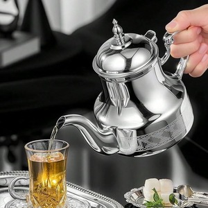Stainless Steel Eco-Friendly <b>Tea</b> Coffee Pot Lid Handle Dining <b>Kettle</b> Classic Serving Design Mirror Finish Hotel Restaurant Home - Product Image 3