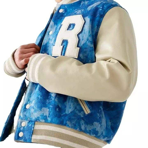 Chaquetas Varsity Unisex al por Mayor con Parches, Personalizadas con Impresión y Bordado, Mangas de Cuero, Cuello Alto y Logotipo Frontal - Product Image 5