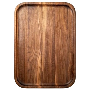 Latest Wooden Snack Serving Tray With Double Bowl Design Natural Wood Platter Kitchen Dining Table Food Serving Tray - Product Image 1