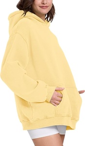 Sudadera con Capucha Negra Extra Grande Unisex, Sudadera Informal de Forro Polar, Diseño de Color Sólido con Bolsillos, Ropa de Invierno Ecológica con Forro de 300g - Product Image 3