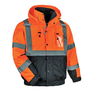 Chaqueta de Trabajo Acolchada con Capucha para Hombre, Transpirable, Ecológica, de Alta Visibilidad, con Franjas Reflectantes e Impermeables, de FALCON ENTERPRISES - Product Image 1