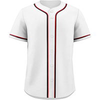 Maillot de baseball personnalisé respirant avec logo frontal, fermeture boutonnée intégrale, 100 % polyester, vêtements d'équipe unisexes - Fabricant direct d'usine