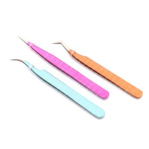 Pinces à épiler pour extensions de cils en acier inoxydable faites à la main avec logo personnalisé, 45, 75, 90 degrés, pour emballage personnalisé - Product Image 4