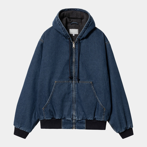 Sudadera con capucha de mezclilla premium personalizada, de peso pesado, con efecto desgastado, con cremallera, estilo oversize, moda urbana. - Product Image 6