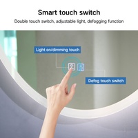 Miroir de salle de bain LED de forme ovale pour la décoration d'hôtel, miroirs de salle de bain fantaisie sur mesure ODM