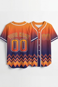 Maillot de baseball personnalisé à dégradé blanc-gris-rouge, motif chevron, nom et numéro personnalisés, uniforme d'équipe entièrement boutonné, vente en gros - Product Image 6