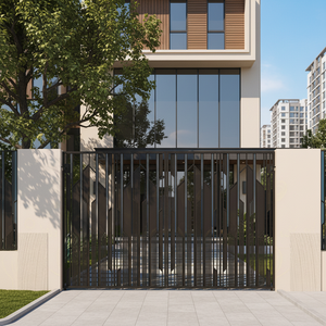 Puertas Batientes Dobles de Hierro Modernas para Villas y Hoteles con Diseño Tradicional, Recubrimiento en Polvo, Duraderas para Uso en Exteriores - Product Image 1