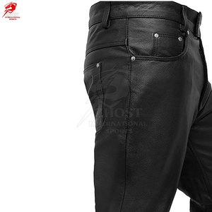 กางเกงหนังผู้ชายคุณภาพสูง ดีไซน์ทันสมัย สวมใส่สบาย ยืดหยุ่นได้ เหมาะสำหรับขี่ม้าและสวมใส่ในชีวิตประจำวัน - Product Image 5