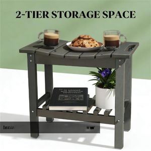 Panca contenitore grigio scuro con tavolino laterale per doccia o tavolino da caffè - Product Image 3