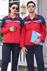 เสื้อแจ็คเก็ตทำงานแบบยูนิเซ็กซ์ สีแดงน้ำเงิน แขนยาว มีกระเป๋า แถบสะท้อนแสง ผลิตจากโพลีเอสเตอร์ ได้รับการรับรองมาตรฐาน CE พร้อมระบบตรวจจับเข็ม สำหรับใช้งานในอุตสาหกรรม - Product Image 3