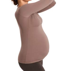 Débardeur de maternité sans couture, couleur unie, grande taille, confortable, sans manches, pour l'été, idéal pour les femmes enceintes - Vente en gros personnalisée - Product Image 4