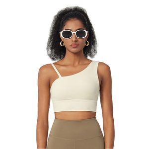 Soutien-gorge de sport personnalisé haute performance pour femme – Top de yoga élégant à une épaule, respirant et tendance - Product Image 1