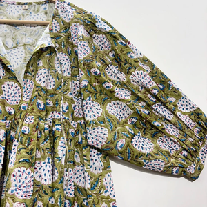 Vestido Casual Midi para Mujer, Tejido 100% Algodón, Estampado Floral Liso, Manga Corta, Cintura Imperio, Estilo Babydoll, Cuello en V, Talla Grande, para Uso Diario - Product Image 2