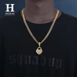 Colgante de Candado de Corazón Personalizado con Incrustaciones de Moissanita VVS en Plata de Ley 925, Joyería Hip Hop, Pasa Prueba de Diamante - Product Image 1