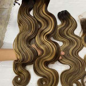 Vente en gros de haute qualité tendance Mix Color Body Wave paquets de cheveux humains vietnamiens pour les femmes noires vendeurs - Product Image 5