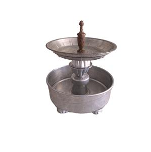 Soporte para Pasteles de Metal Galvanizado al por Mayor con Asa de Madera, Exhibidor de Postres Estilo Rústico Vintage, Decoración de Hierro para Cupcakes, Bodas y Fiestas - Product Image 1