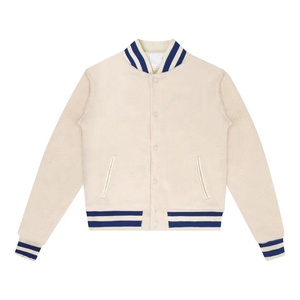 Veste universitaire d'hiver en tissu sherpa, sur mesure, pour femmes, style bomber, avec broderie, style old school, veste universitaire de baseball - Product Image 1