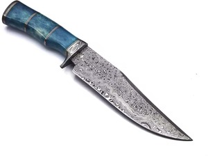 Cuchillo de Hoja Fija de Acero de Damasco con Mango de Madera, DIY OEM, para Camping, Punto Caído, Garantía de 3 Años, Compacto, para Caza al Aire Libre - Product Image 2