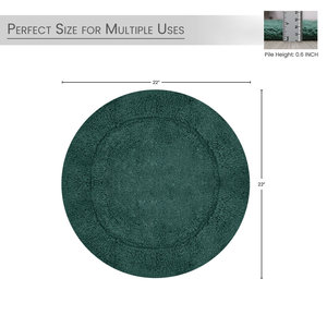 Tapis de bain rond en coton, antidérapant, lavable en machine et absorbant, en microfibre épaisse, vente en gros - Product Image 3