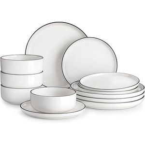 Set di Stoviglie da 12 Pezzi con Piatti e Ciotole per Cucina e Sala da Pranzo - Product Image 1
