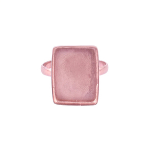 Anillos de Bisel Rectangulares de Plata de Ley 925 con Baño de Oro Rosa, Joyería Fina de Alta Calidad - Product Image 1