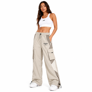 Pantalones cargo de cintura baja con cordón para mujer, pantalones deportivos holgados de nailon, pantalones cortavientos tipo paracaídas, pantalones para hombre - Product Image 2