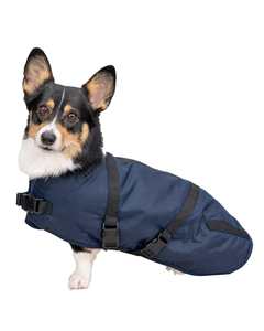 Manteau pour chien bleu marine résistant au vent, réglable, avec sangles, pour une utilisation en extérieur - Product Image 1