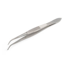 Pinzas para Tejidos de Calidad Superior 1x2 Dientes Curvas Delicadas de Acero Inoxidable - Product Image 1