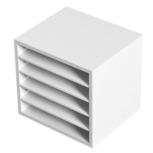 Organizzatore per Documenti in Legno 13,9x12x13 Pollici con 5 Scomparti Regolabili, Portariviste e Classificatore per Ufficio - Product Image 4