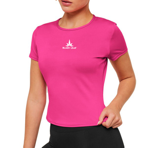 T-shirt en coton doux pour femmes, vente en gros, col rond décontracté, manches courtes, vêtements personnalisés avec logo - Product Image 3