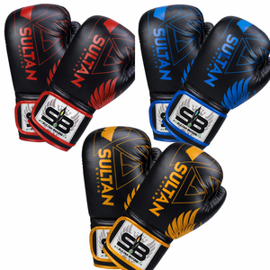 New Professional Winning Pro Fight Boxing <b>Gloves</b> Blue Color Custom Chrome Heart Winning Boxing <b>Gloves</b> Made With Genuine Leather - Product Image 2
