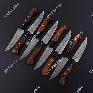 Cuchillos de Cocina de Acero de Damasco de Moda, Superventas, Ambidiestros, con Acabado Cepillado y Mango Ergonómico de Madera de Palisandro para Uso Culinario - Product Image 5