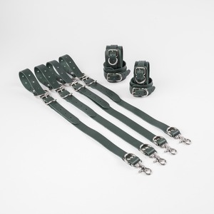Fetish Style Genuine Leather Bed Restraints High Quality Harness Straps Custom Logo <b>Bondage</b> Cuffs RTTS-0131 - Product Image 3