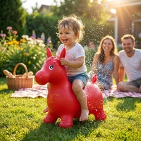 Cheval sauteur en PVC pour enfants, jouet rebondissant souple, sûr et anti-éclatement, équipement de jeu intérieur/extérieur, vente en gros