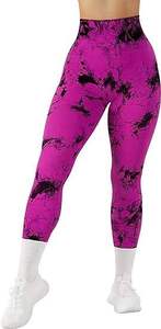 High Waist Seamless Gym <b>Leggings</b> Women Tummy Control Yoga Pants <b>Tie</b> <b>Dye</b> Sports Fitness Athletic Tights OEM Wholesale - Product Image 2