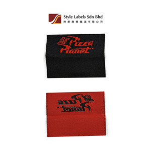 Etiquetas de estilo personalizables, plegables al centro, de tela tejida, cortadas con láser, de forma rectangular, con costuras, lavables, para marcar prendas y bolsas. - Product Image 3