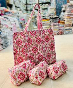 Vintage Lady Fashion Waterproof Lightweight Eco-Friendly Quilted Geometric Cotton Adjustable Crossbody Shoulder Bag Zipper - Product Image 2